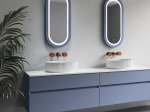 Meuble sous-vasque, finition bois ou couleurs, deux tiroirs à onglet, Largeur 60, 70, 80, 100, 120 et 140 cm, Profondeur 45 cm, Hauteur 55 cm, Stock disponible, LIVRAISON OFFERTE